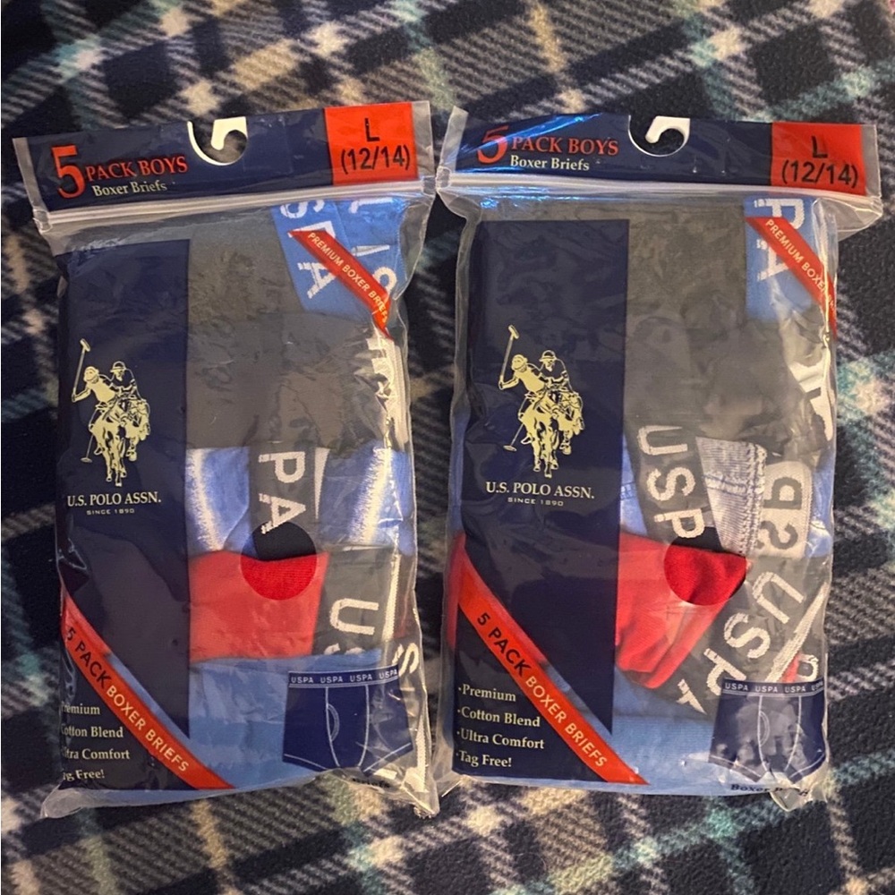 Boys U.S. Polo Assn. Boxer Briefs Red and Blue